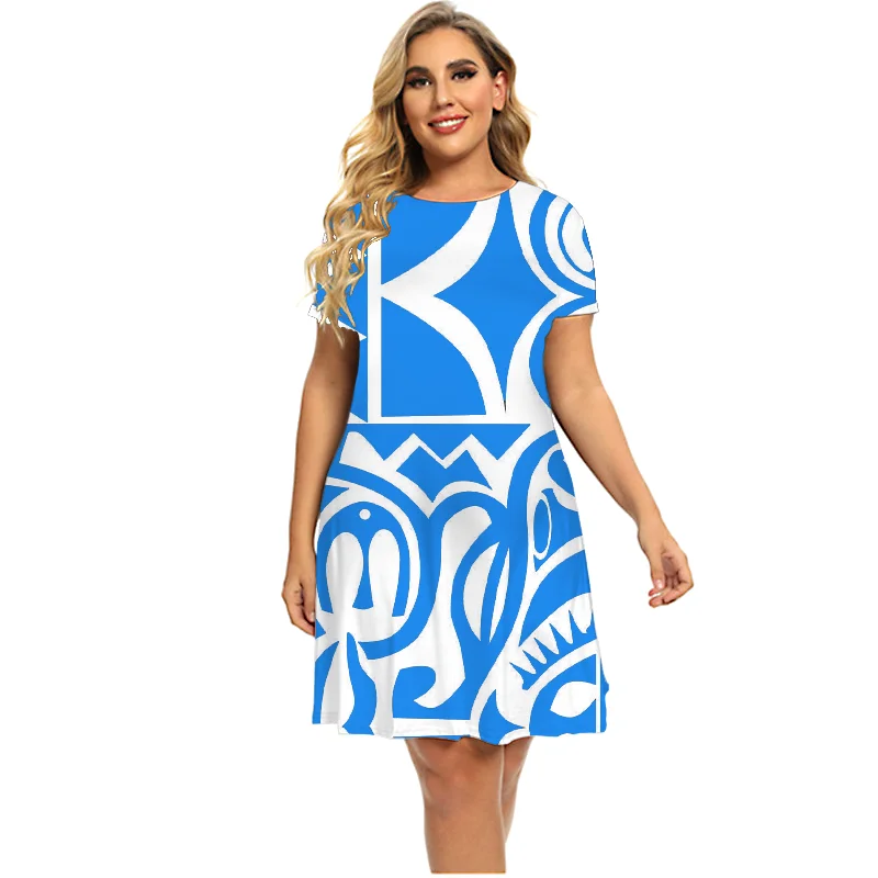 

Women's Contrast Color Stitching Graphic Printing Short-sleeved Fashion Summer Loose Women's Women's Dress Summer Top