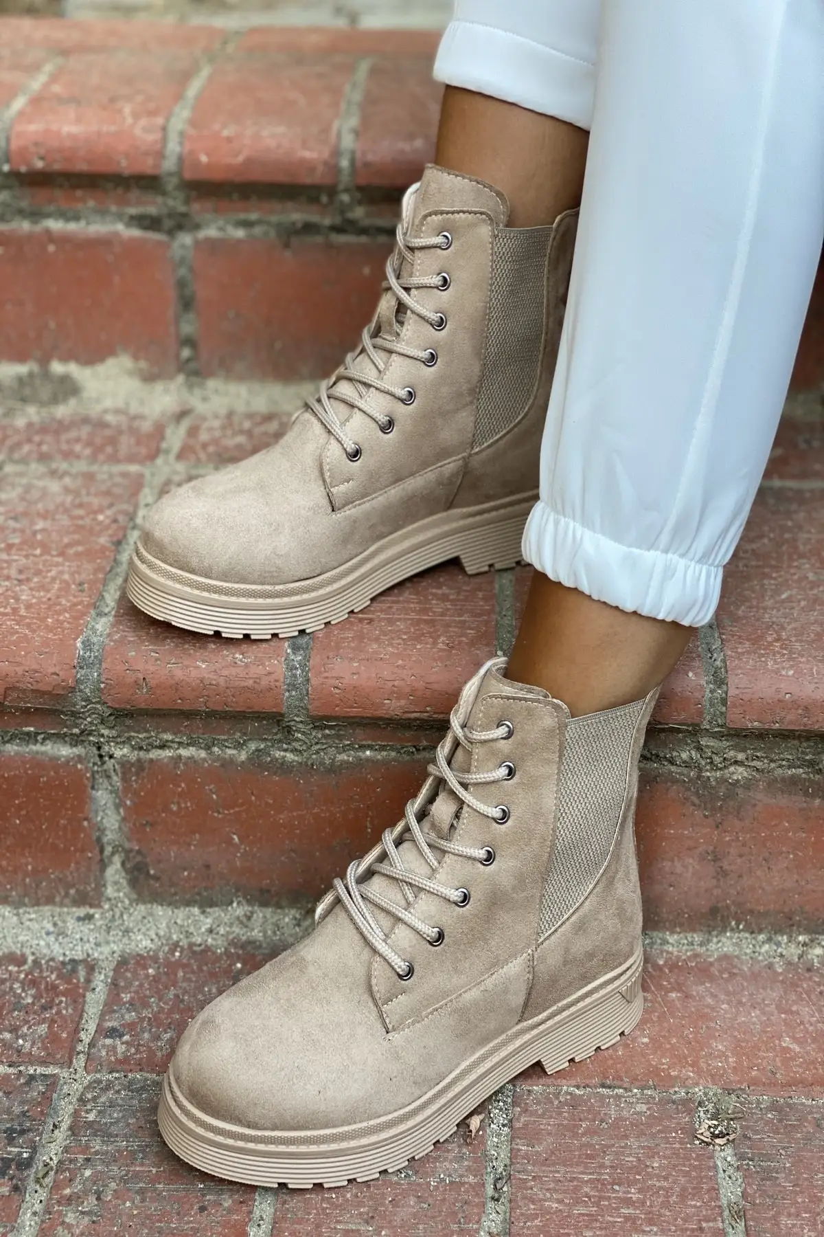 

Women BootsS NUDE SUEDE RUBBER & e & POSTAL KY New Designer Comfortable Ladies Boots Luxury Stylish Female Boots Platform