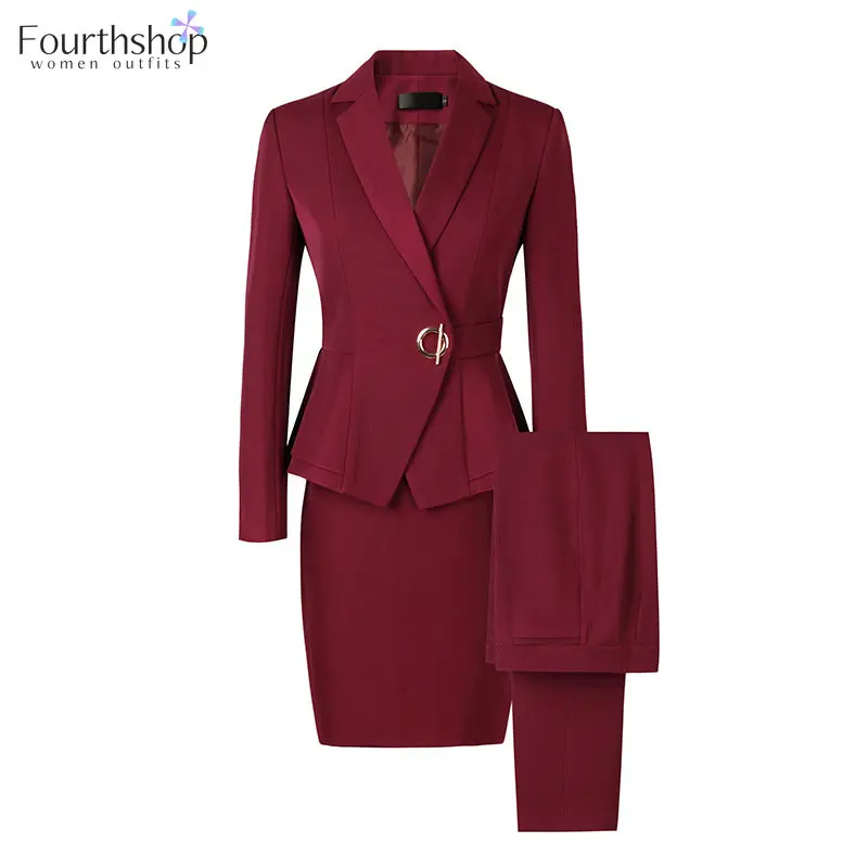 

2023 Fashion Pant Suits Women 2 Piece Set Office Work Pants Blazer Set Business Formal Trousers Jacket Suit Female Autumn XXL