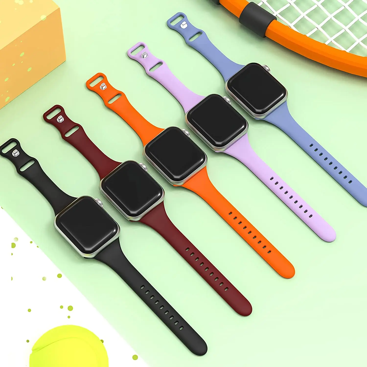 

Ремешок силиконовый тонкий для Apple Watch Band 40 мм 38 мм 41 мм, спортивный женский браслет для наручных часов iwatch series 3 4 5 6 SE 7, 45 мм 44 мм 42 мм