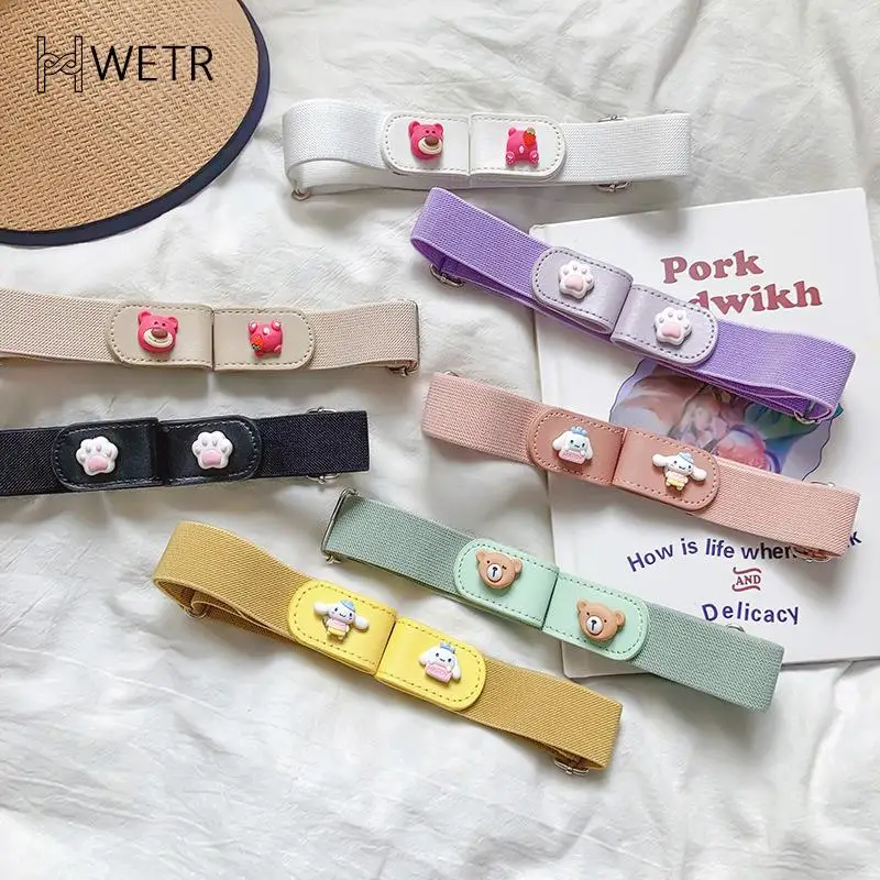 

Ремень ленивый детский, Модный Эластичный брезентовый пояс с мультяшным рисунком, универсальный невидимый бесшовный пояс для джинсов