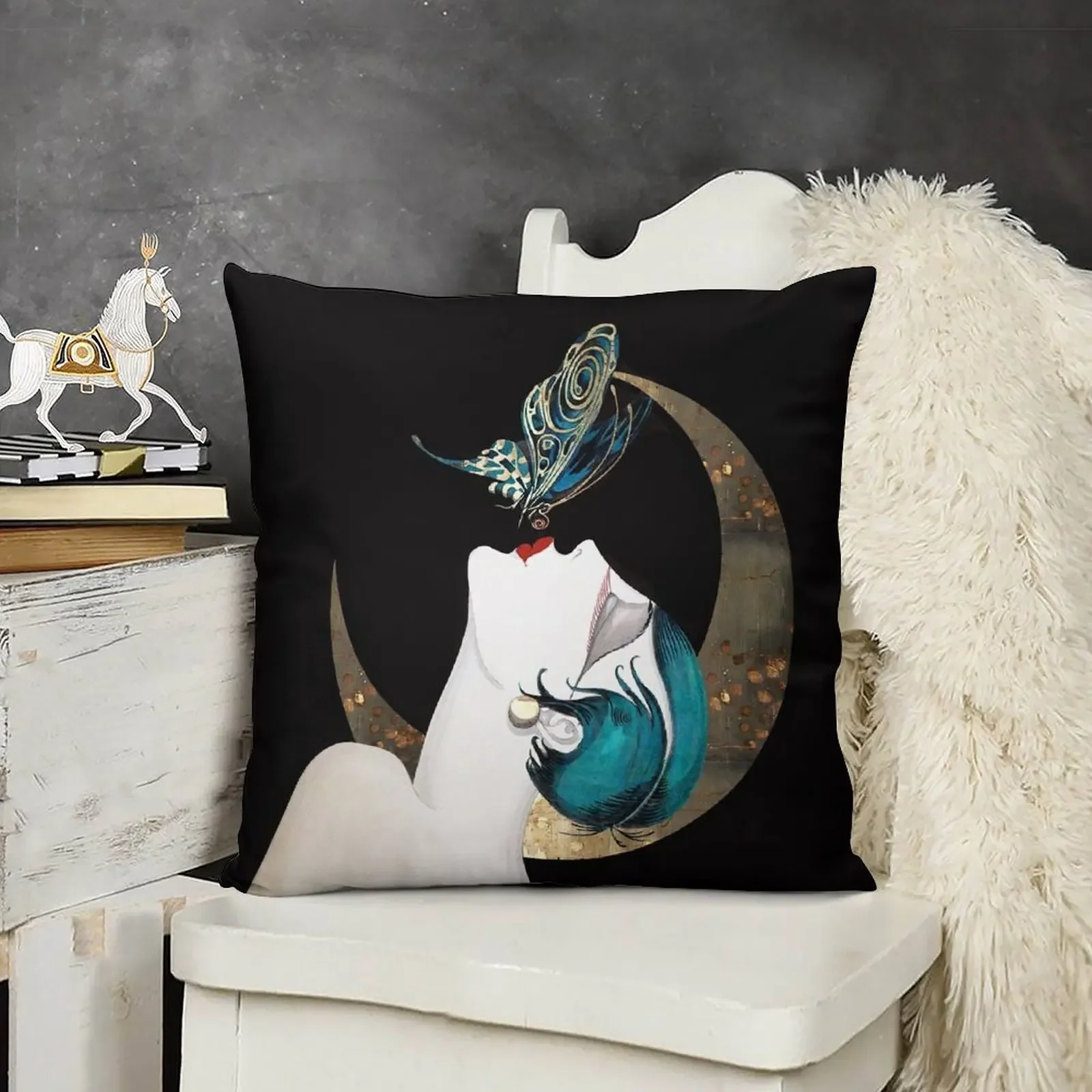 Поцелуй бабочки французский арт-деко хлопушка женщина ремикс декоративная