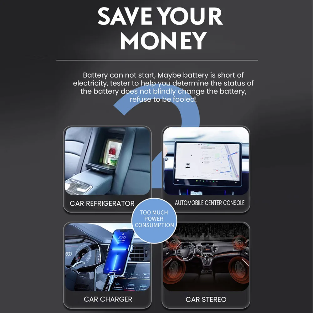 Интеллектуальный тестер автомобильного аккумулятора 12 В/24 В автомобильная вилка