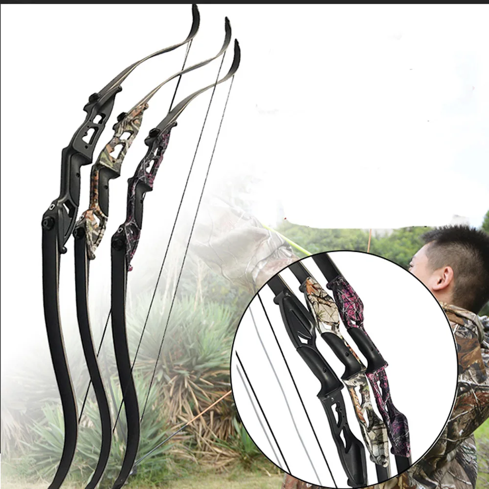 

JUNXING F179 56" 30-50lbs Recurve Bow American Hunting Bow Archery 17 Inche Metal Riser Tranditional Long Bow Hunting