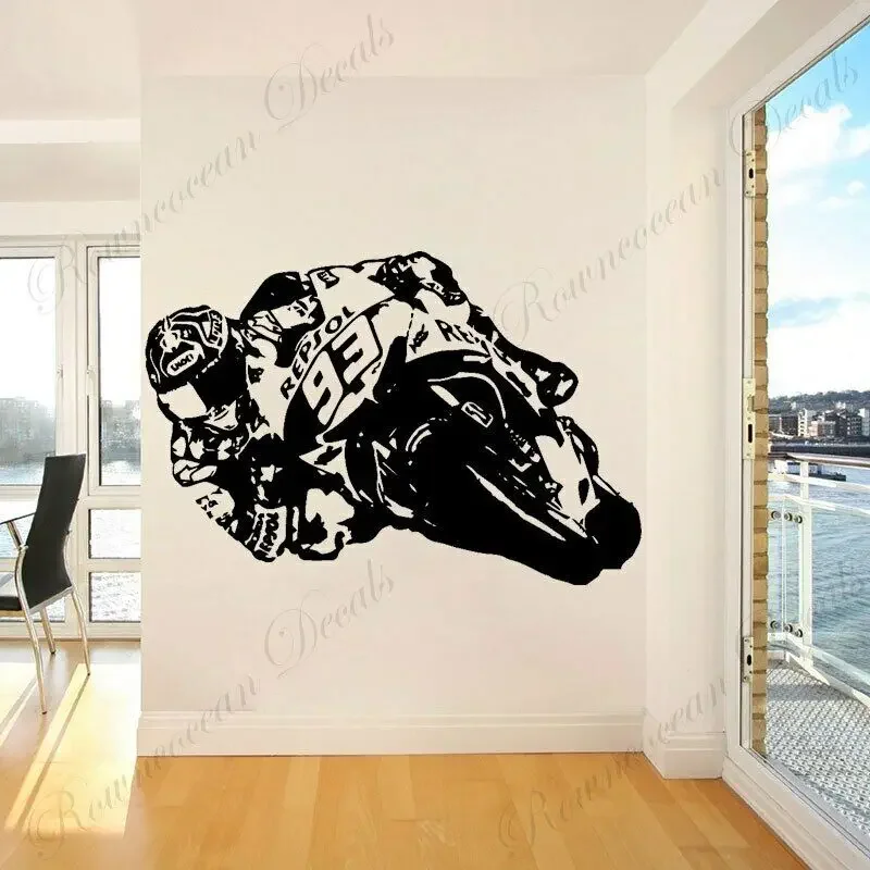 Крутые наклейки на стену для мотоцикла Moto Racer мальчика домашний декор комната
