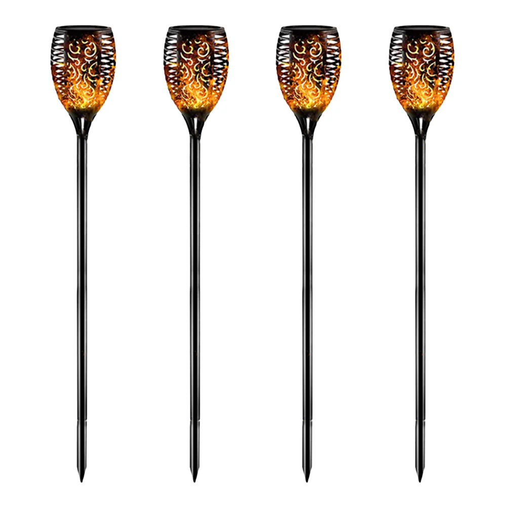 

4pcs 12LED With Stake Solar Garden Light Flickering Auto On Off Simulated Flame Pathway Outdoor Waterproof Home Decor Birthday