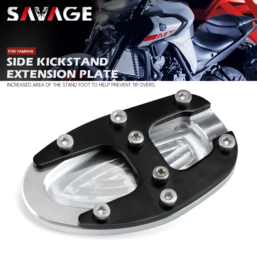 

Side Kickstand Extension Plate For YAMAHA MT07 FZ07 MT03 MT25 YZF R7 R3 R25 2014-2022 Motorcycle Stand Enlarge Support FZ MT 07