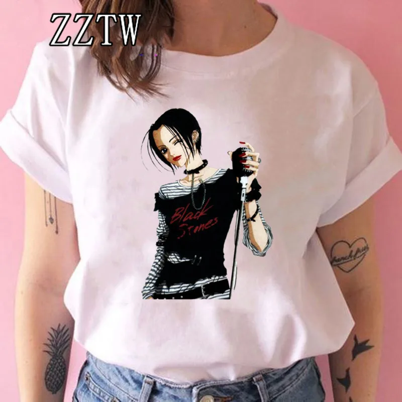 Женская винтажная аниме-футболка Ulzzang белая футболка с коротким рукавом и мангой