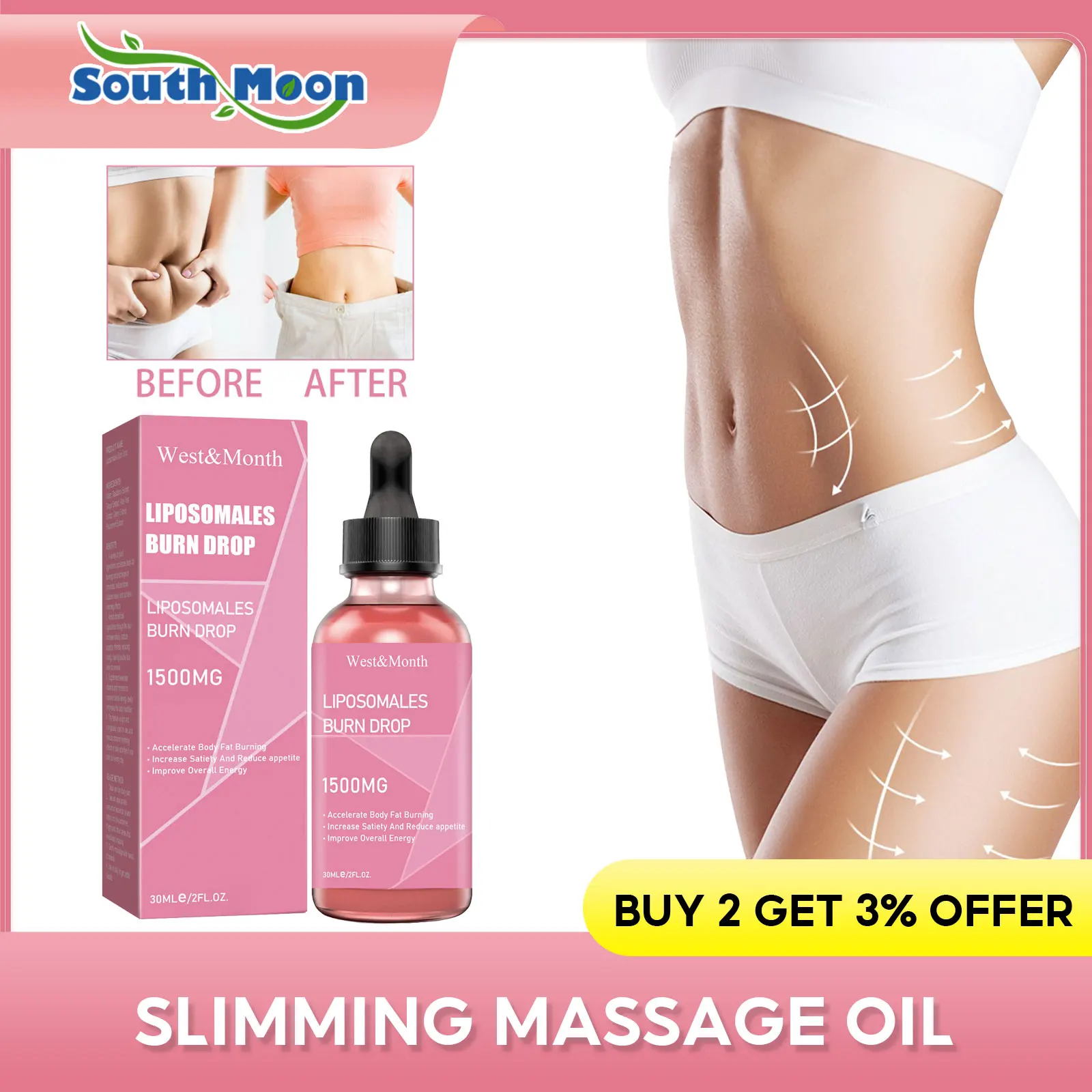 

Slimming Essential Oil Burning Tummy Belly Fat Thin Leg Arm Anti Cellulite Firm Body Waist Shaping Weight Loss Massage Essence