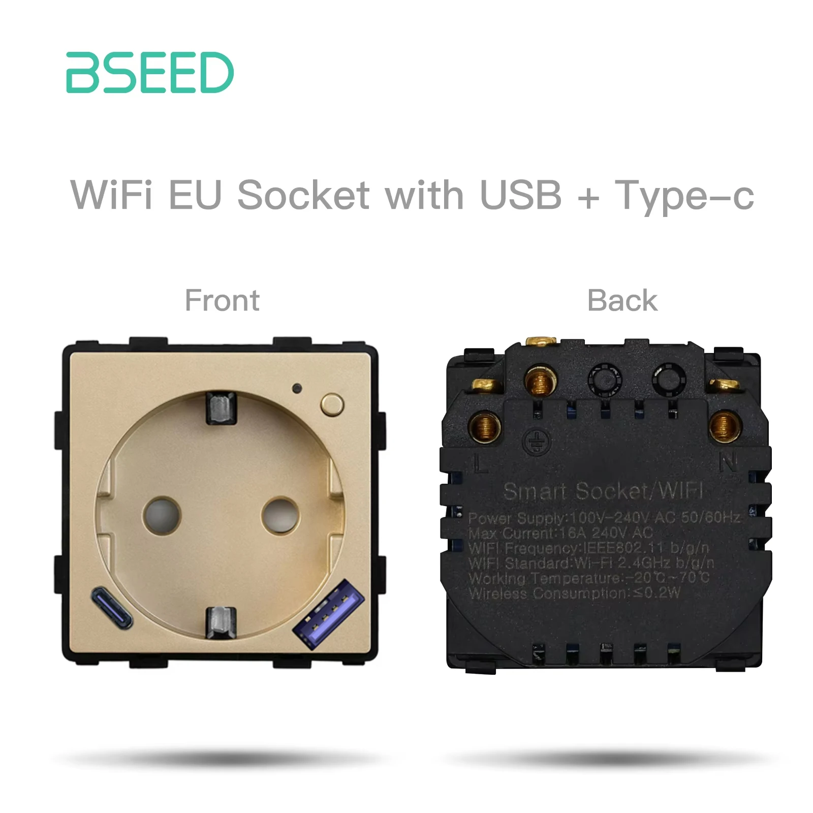 

Электрические розетки BSEED Wi-Fi с USB Type-C