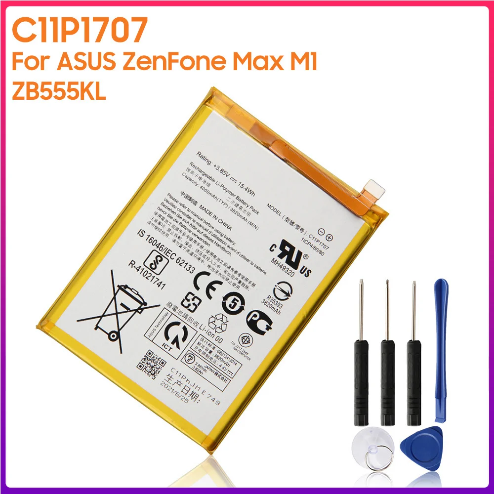 

Original Battery C11P1707 For ASUS ZenFone Max M1 ZB555KL Authentic Phone Battery 3820mAh