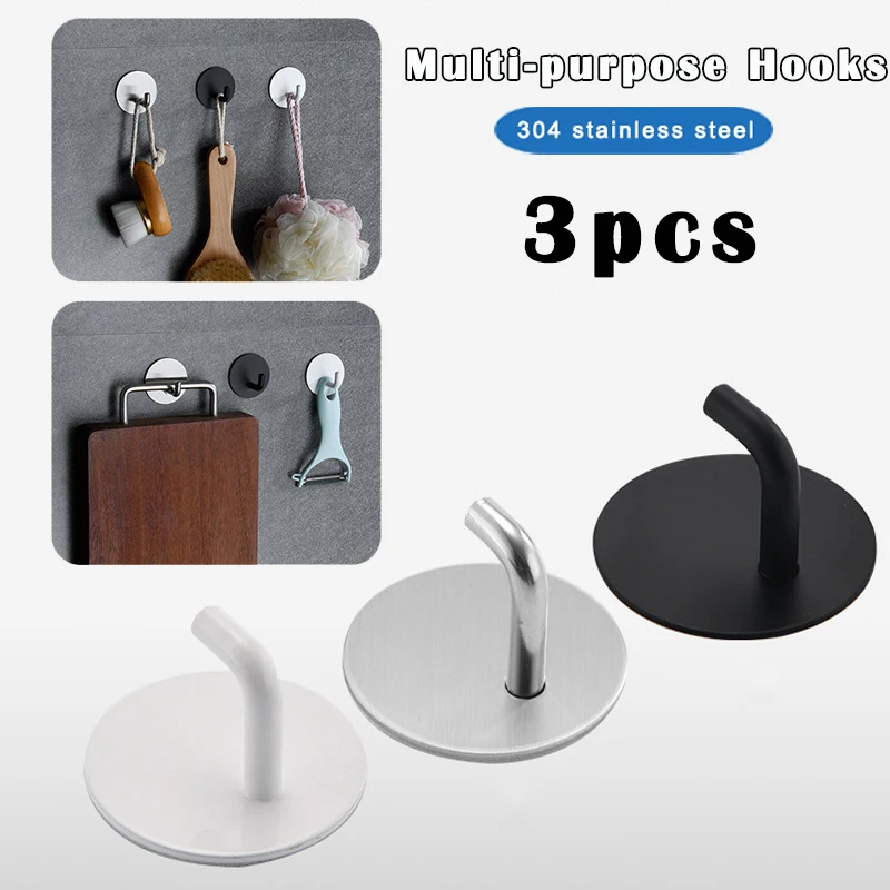 

3 шт., настенные крючки из нержавеющей стали для одежды и пальто