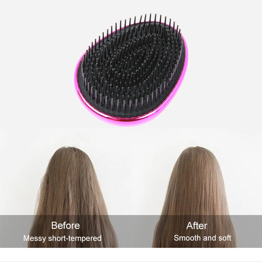 Women's Fashion Cute Electroplating Diamond Pattern Egg Comb Smooth Comfortable Massage Soft Styling Tools Hair Brushes |