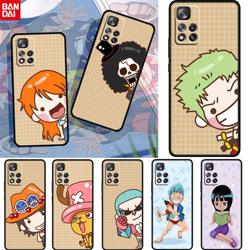 

Cute Anime ONE PIECE For Xiaomi Redmi Note 11 10 11T 10S 9 9S 8 7 5G 4G Soft Silicone Black Phone Case Fundas Coque Capa Cover