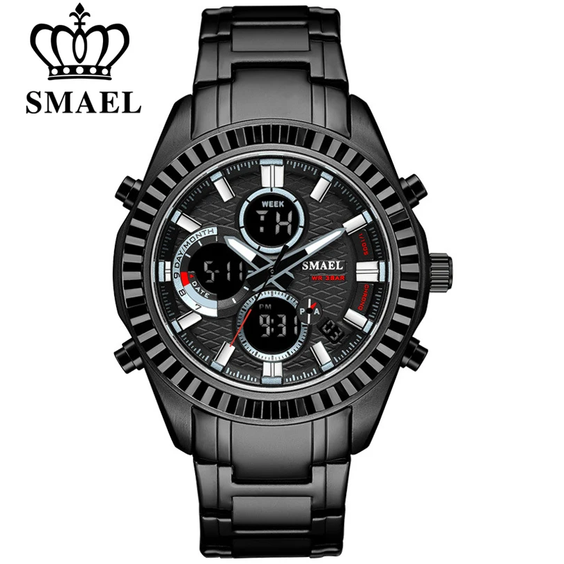 

Relogio Masculino SMAEL Watch Mens Luxury Fashion Sport Wristwatch Male Black Watches Quartz Analog Waterproof Watch For Men