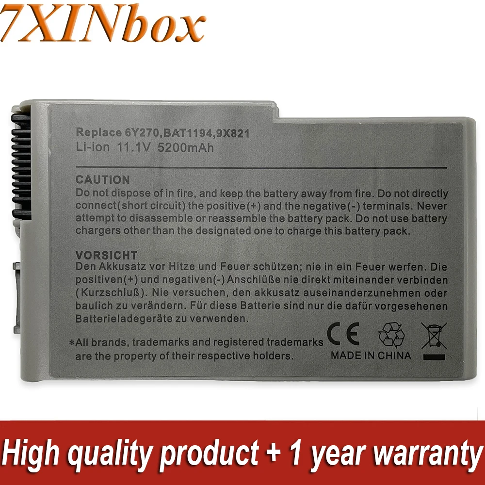 Original Bateria do Portátil para Dell Latitude D600 D610 D500 D510 D530 D505 D520 Série Notebook 7xinbox 11.1v 5200mah 6y270