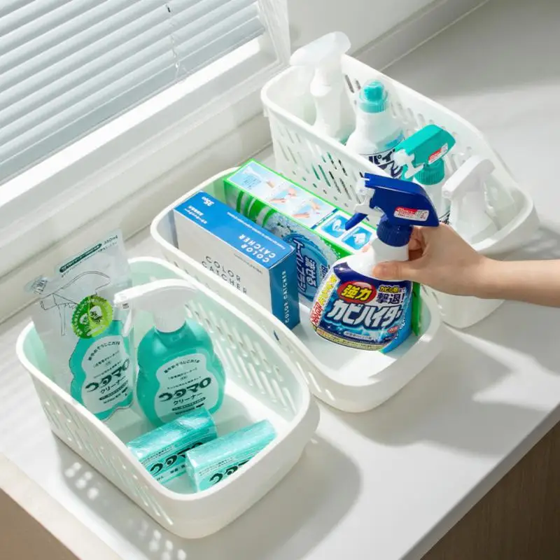 

3Sizes Cabinet Belt Wheel Storage Basket Tabletop Drawer Organizers Bathroom Kitchen Accessories Rectangular Storage Drawers