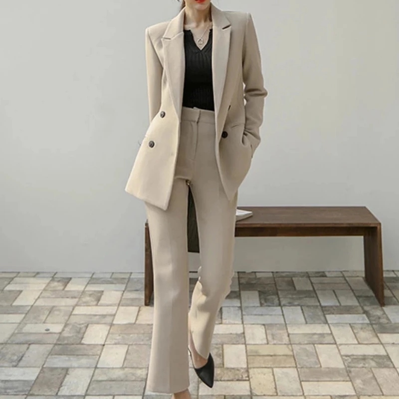 Women's Spring Autumn Casual Pant Suit 