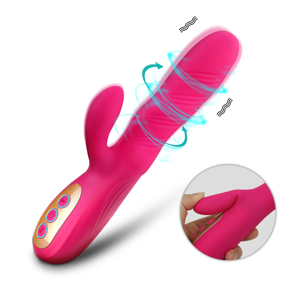 Powerful Rabbit G Spot Dildo Vibrator Vaginal Massager with Strong 10 Vibrating 12 Rotating Sex Toys for Women Adult Sex Shop