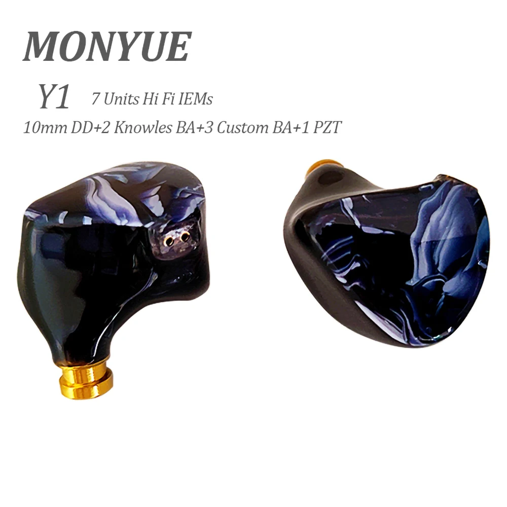 MONYUE Y1 1DD + 5BA 1PZT Hi-Fi наушники-вкладыши 14 блоков гибридных наушников IEM DJ Monitor с