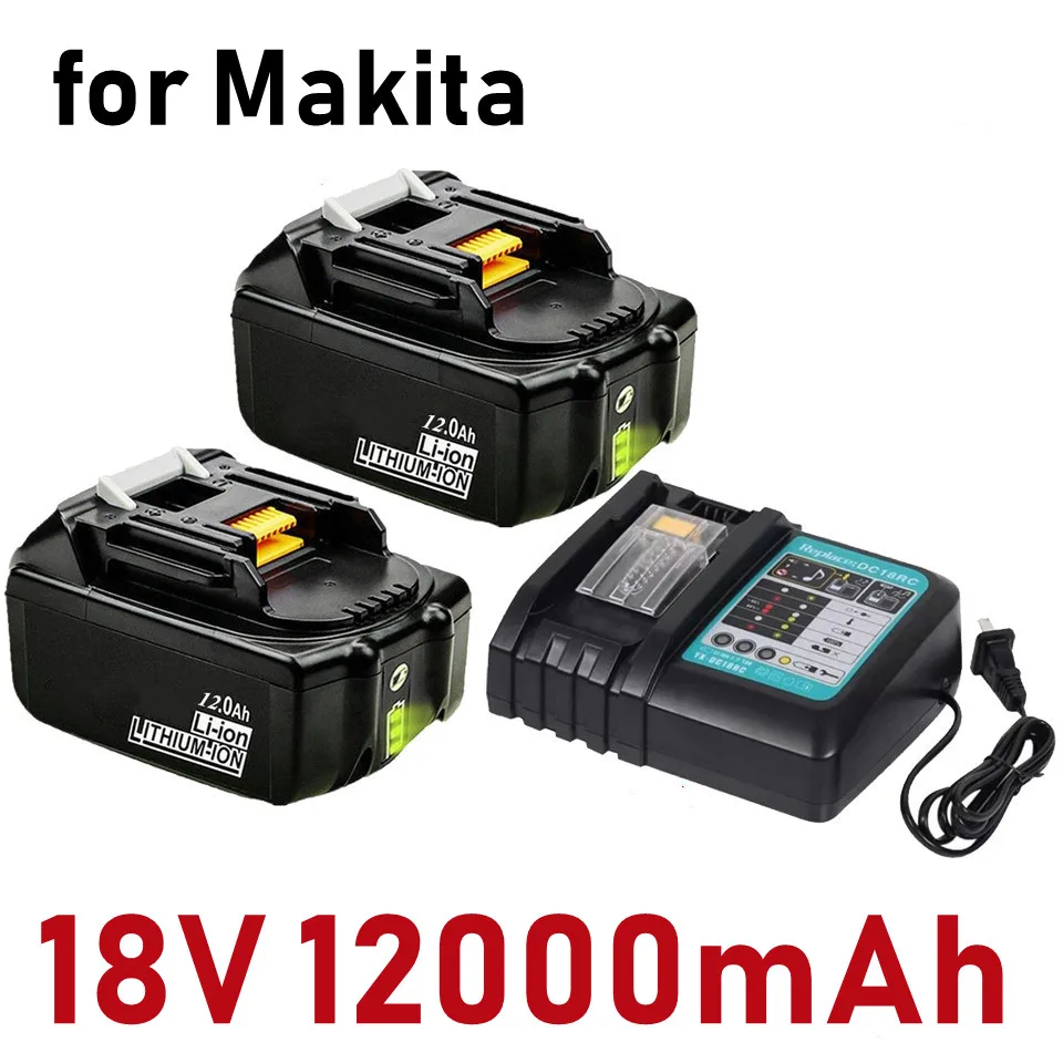 Latest Upgraded BL1860 Rechargeable Battery 18 V 12000mAh Lithium ion for Makita 18v Battery BL1840 BL1850 BL1830 BL1860B LXT400