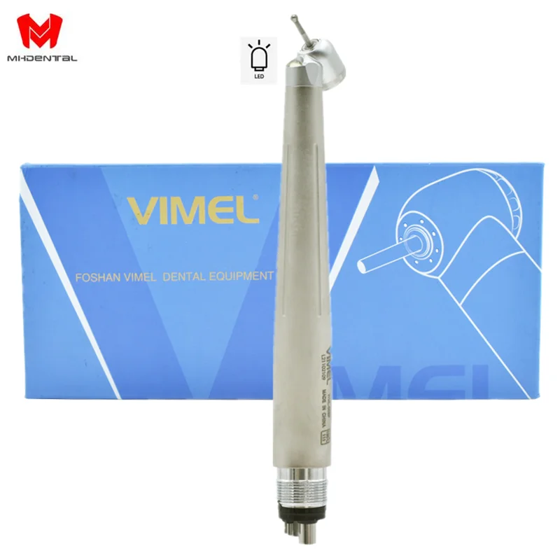 Горячая продажа стоматологических высокоскоростных наконечников с светодиодной подсветкой 45 градусов заднего выпуска воздушной турбины с электрогенератором для стоматологии хирургического назначения