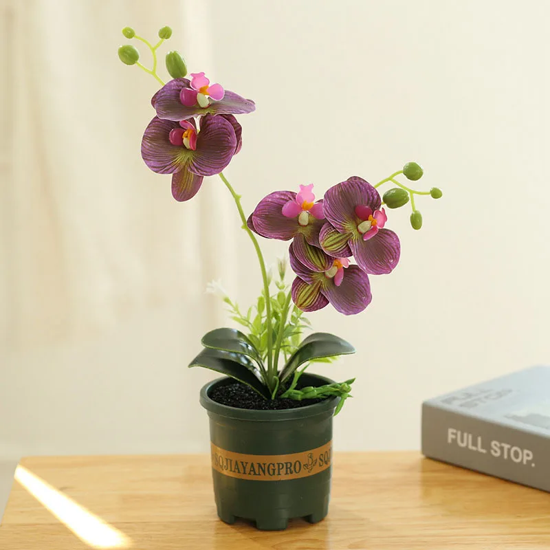 

New Double Fork Phalaenopsis Bonsai Simulation Flower Factory Direct Supply Creative Artificial Fashion Home Decoration