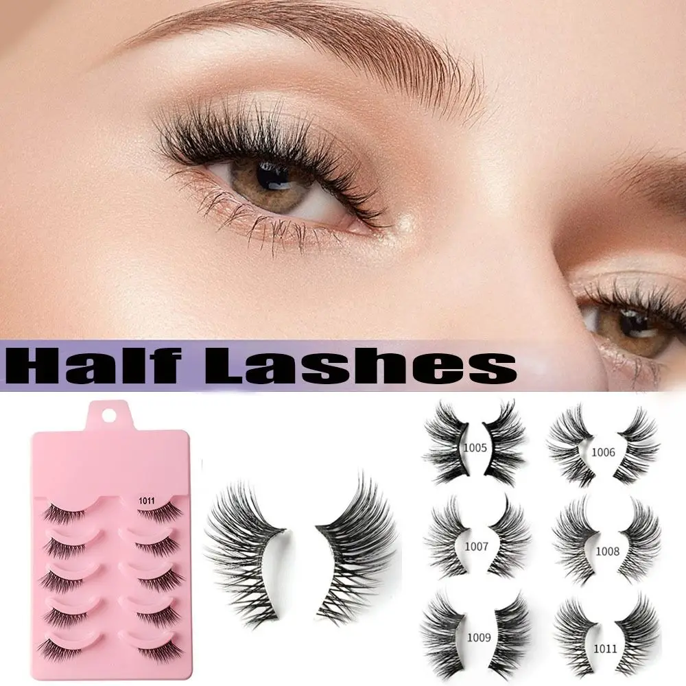 

Cruelty-free False Eyelashes Eyelash Extension Handmade Half Eye Lashes Crisscross Natural Long 3D Faux Mink Hair