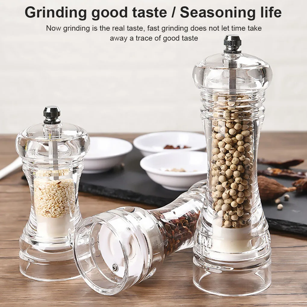 

Pepper Grinder- Acrylic Salt and Pepper Shakers Adjustable Coarseness by Ceramic Rotor kitchen accessories