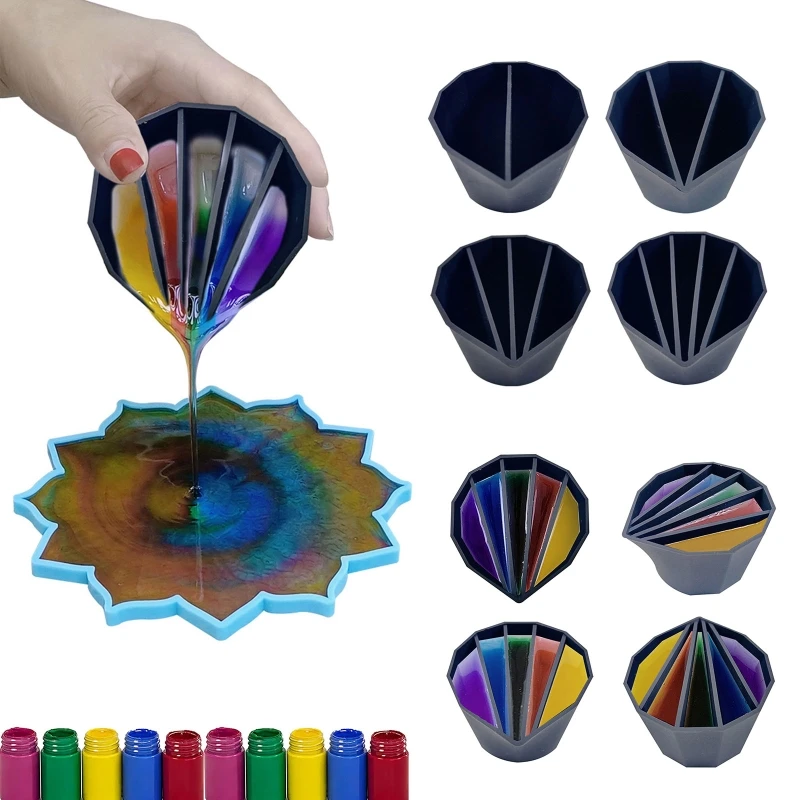 

Силиконовая чашка для смешивания цветов, Тонизирующая чашка, прозрачная эпоксидная смола, распределительная чашка для клея, чашка для смеш...