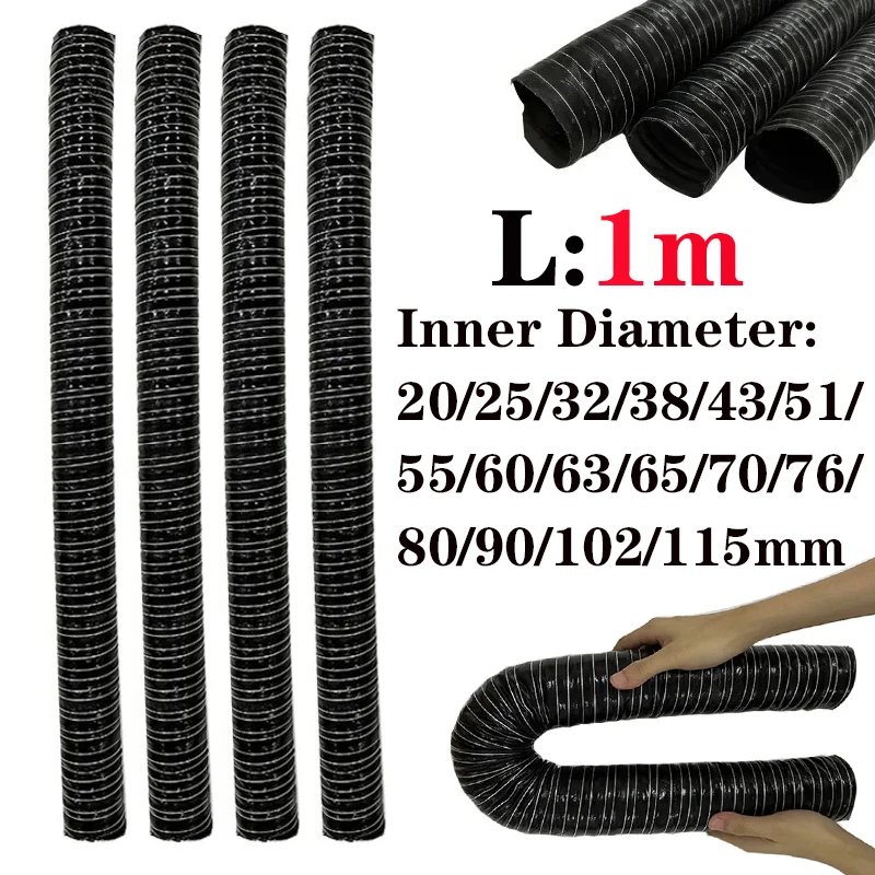 

1 м универсальный автомобильный капот, воздухозаборная труба, воздуховод, шланг, холодная термостойкость, термостойкость, гибкая труба ID: 20-115 мм