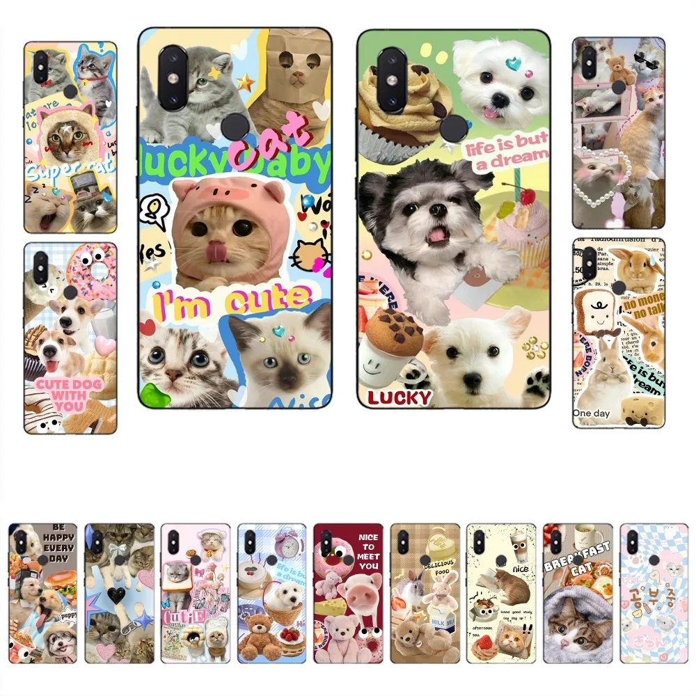 

Funny Cat Pet Dog Phone Case For Xiaomi Mi 5X 8 9 10 11 12 lite pro 10T PocoX3pro PocoM3 Note 10 pro lite