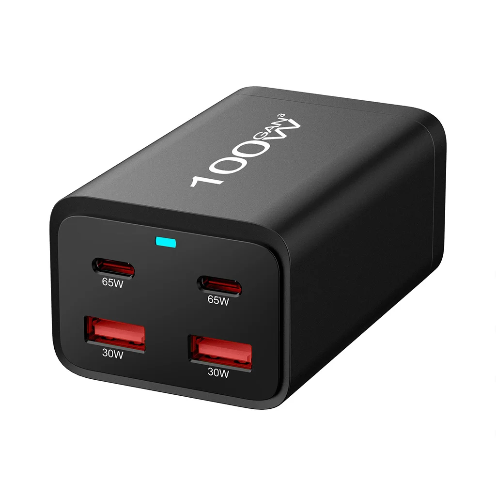Фото Быстрое зарядное устройство GaN 200W с 6 портами, USB Type-C PD 100W, QC4.0/3.0, адаптер питания для Samsung, ноутбуков и iPhone. №4