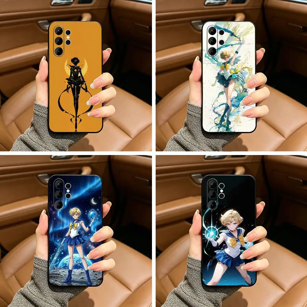 Фото Мягкий силиконовый чехол Sailor Moon-Uranus для Samsung S25, S24, S21, S22, S23, S30, Ultra, S20, Plus, FE, Lite - черный №1