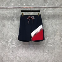 tb thom shorts summer male shorts fashion brand printed multicolor diagonal stripe cool thin quick dry relaxed fit shortpants