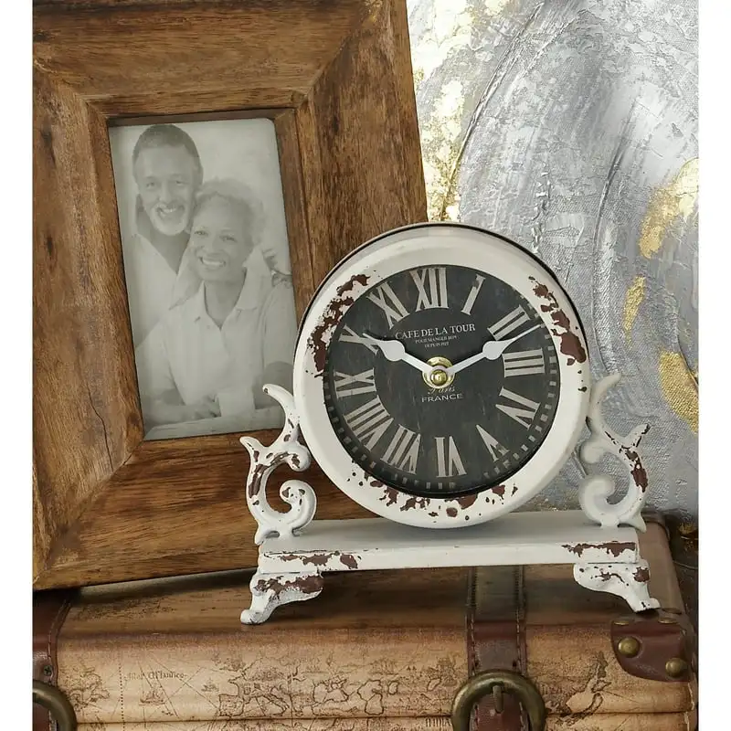 

Black Metal Scroll Clock, Set of 2