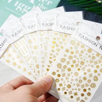 adhesive stickers cute flowers love laser gold laser silver nail decals decoration for nail art manicure beauty