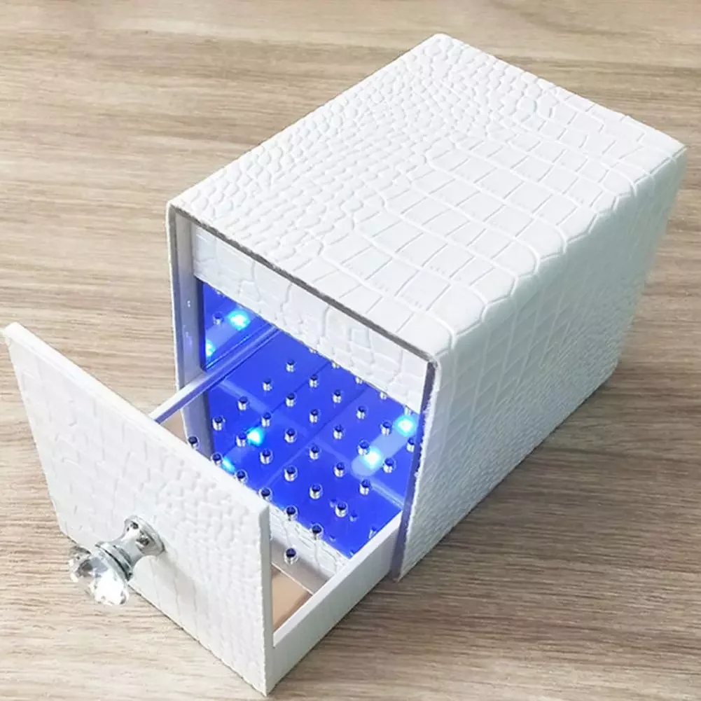 

NEW2023 Nail Drill Bit Holder with UV Light USB Charging Dust-proof Grinding Heads Stand Displayer Nail Accessories