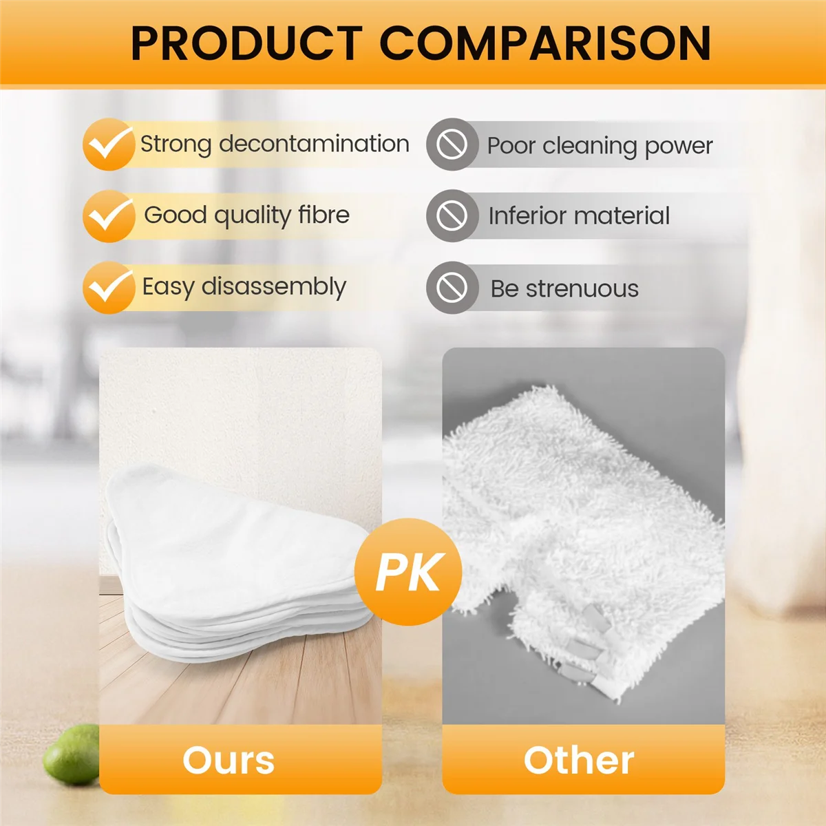 Сменная паровая швабра из микрофибры 10 шт. для швабры H2O X5 треугольная