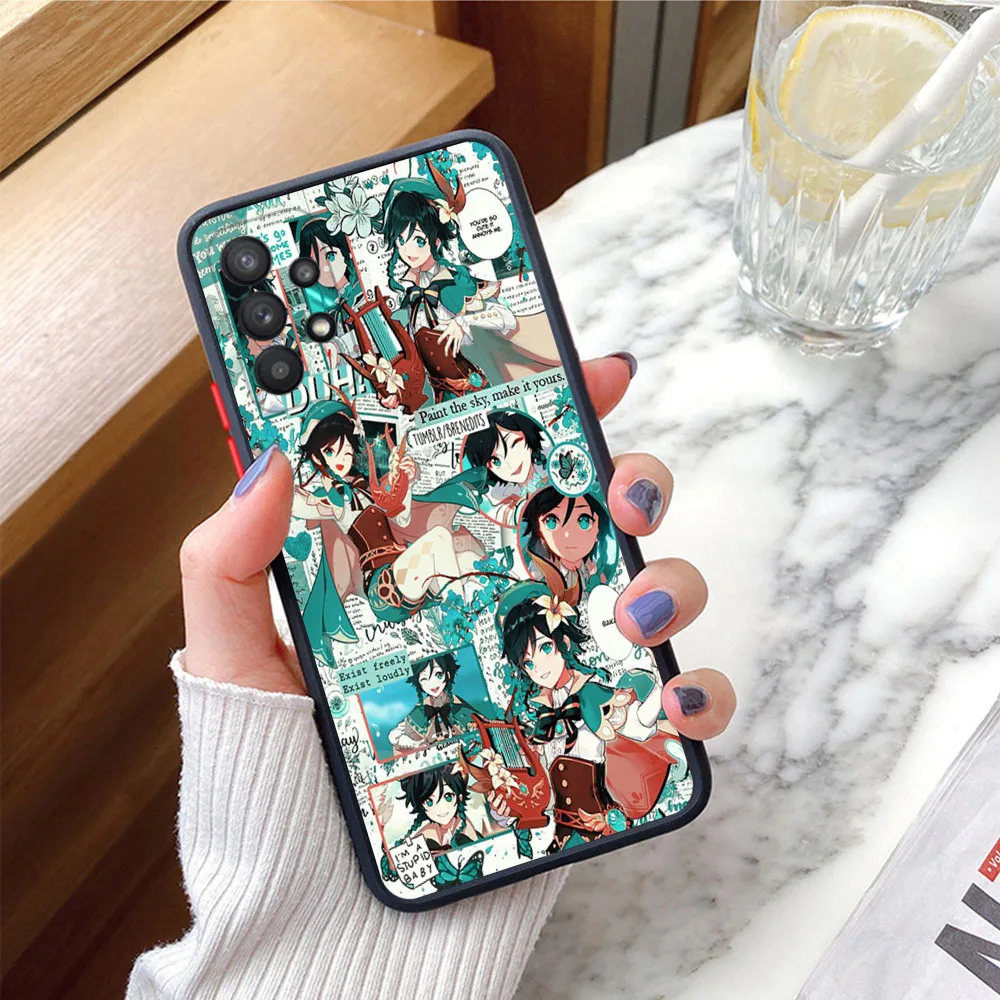 Чехлы для Redmi 9 9a 9c 10c 10a Note 7 8 10 9s 10s t Xiaomi 9T 10T Pro Genshin Impact Anime Frosted Translucent Funda Чехол