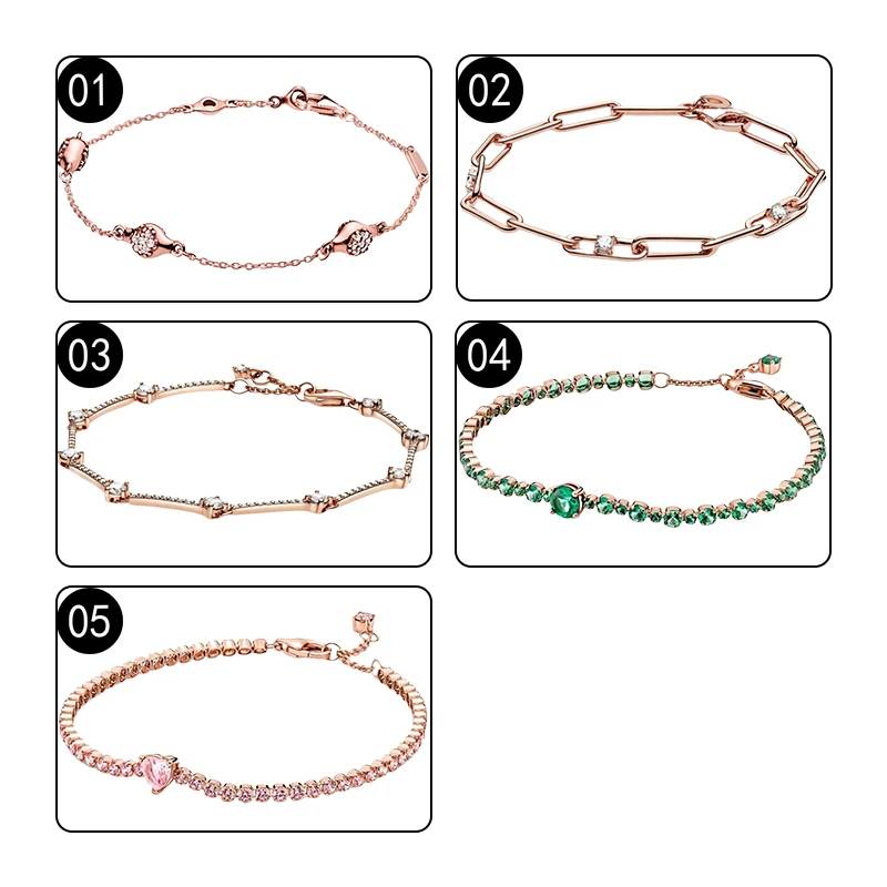 Женские браслеты из розового золота серебро 925 пробы на запястье ювелирные