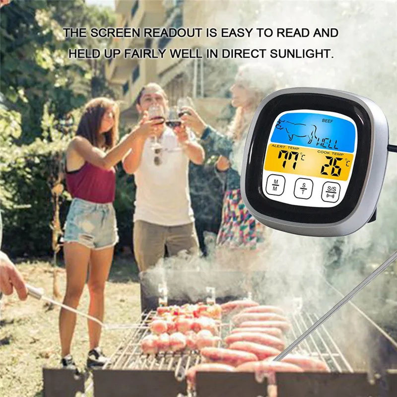 Беспроводной регулируемый термометр для барбекю мяса воды масла | Дом и сад