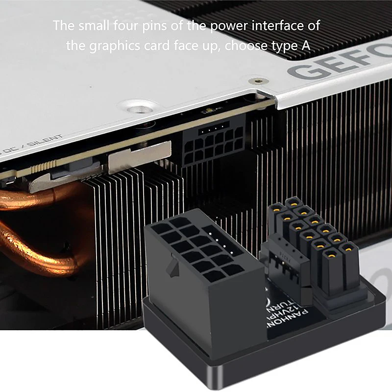 

PCIe5.0 видеокарта ATX3.0 12vhpwr 600 Вт адаптер для кабеля питания 12 + 4-контактный штекер-гнездо 180 градусов поворотные разъемы