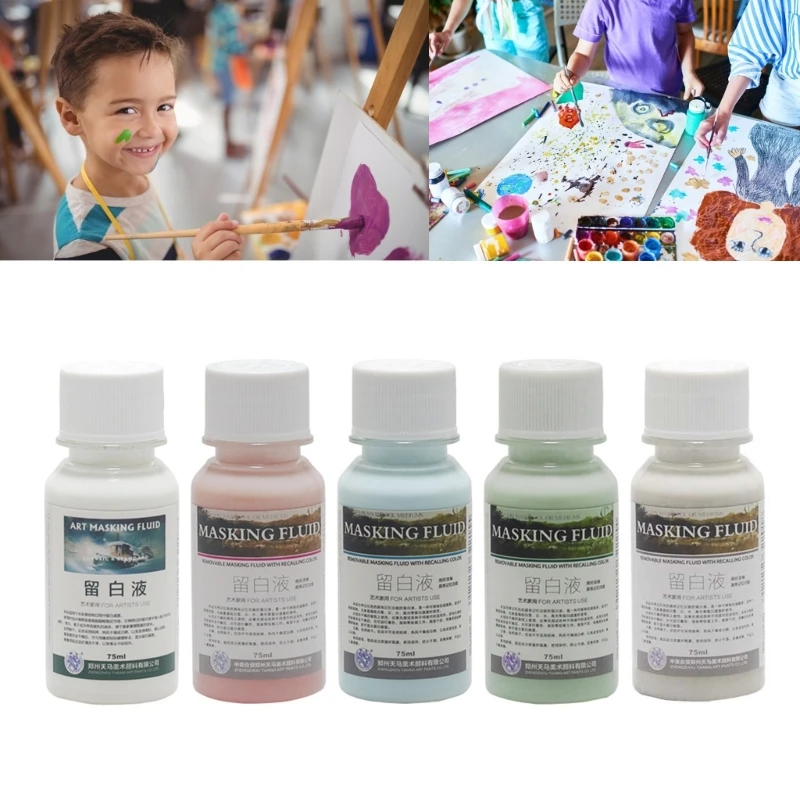 

DXAB 1Pc Art Masking Fluid Stay White Pigment Cover Office School Watercolor Stationery Supplies Tube Liquid School Supplies