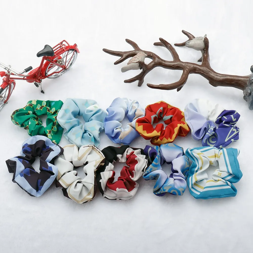 Anime Genshin Impact Cosplay Hair Scrunchie Kazuha Hutao Venti Itto Ganyu Ayaka Xiao Ayato Baal Fashion Accessories Gifts