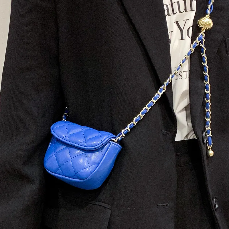 

Mini Leather Shoulder Bag 2022 Spring New Ladies Bag Chain Texture Rhombus Small Square Bag Shoulder Messenger Bag