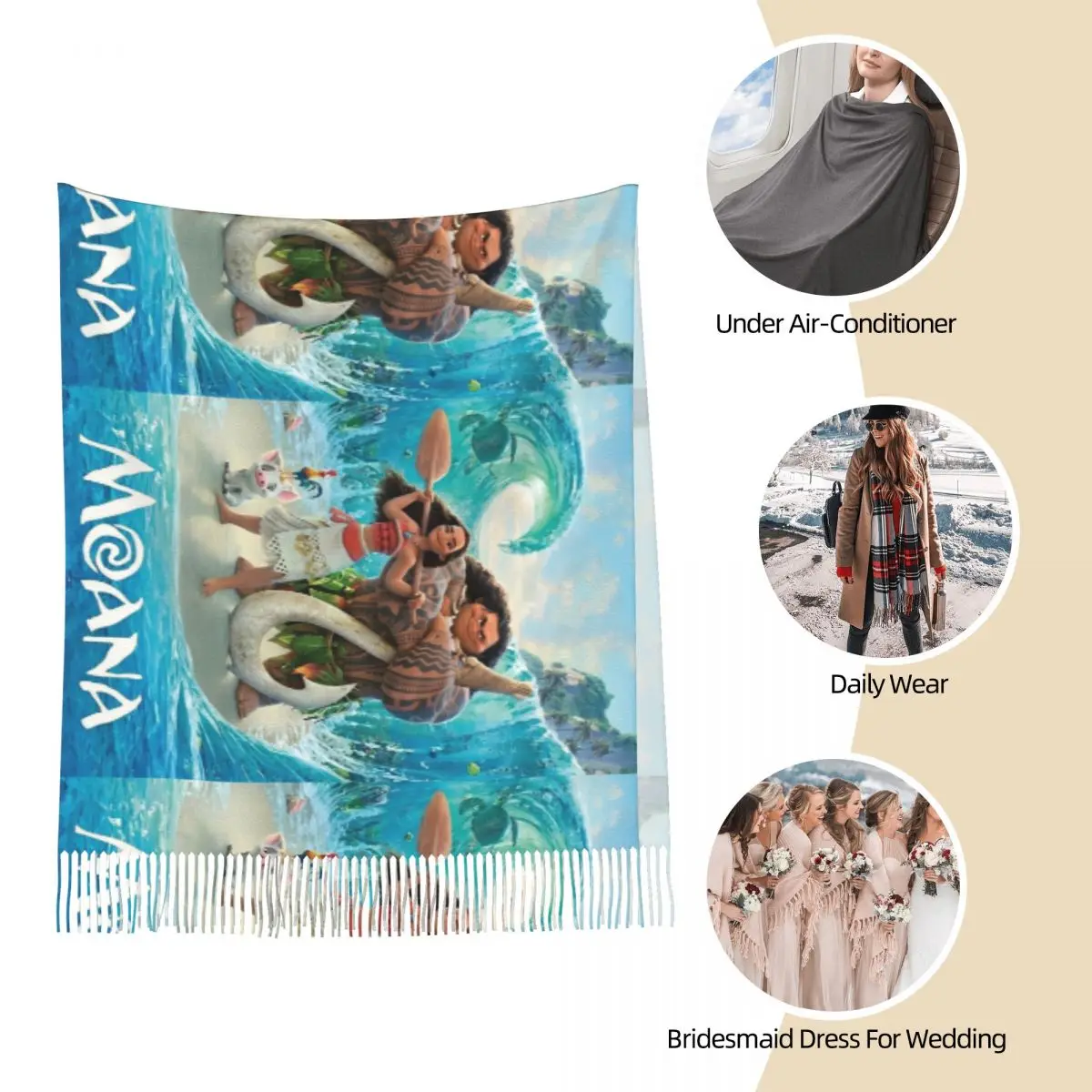 Аниме Моана Мауи плед детские шарфы с героями мультфильмов обертывания