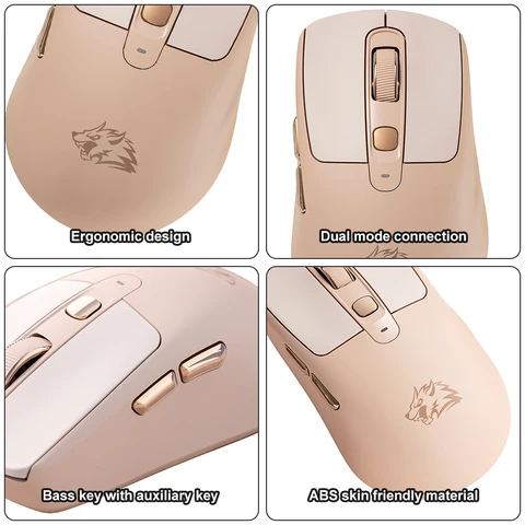 Bluetooth-совместимая мышь BT 5,0/4.0 + 2,4 ГГц, 1200-4000 точек на дюйм, оптическая мышь с USB-приемником, перезаряжаемая для портативного ПК, компьютера