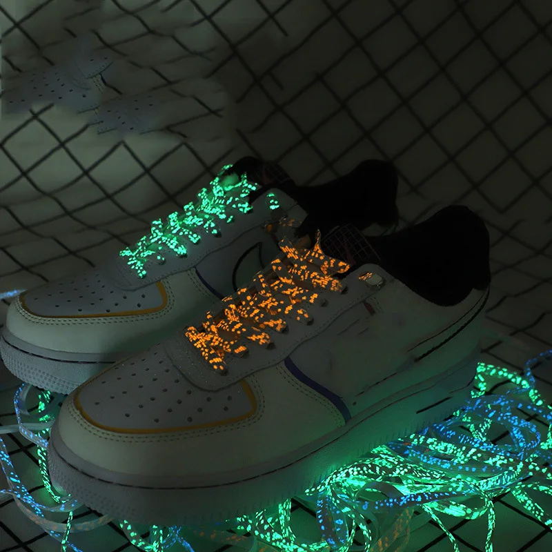 

Светящиеся шнурки 1 пара, качественные флуоресцентные шнурки для обуви, плоские шнурки для кроссовок, шнурки для ночного свечения, 160 см