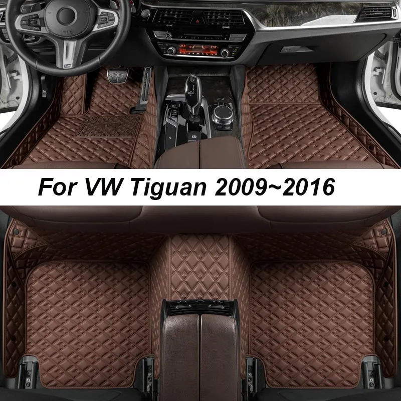 

Роскошные напольные коврики на заказ для VW Tiguan 2009 ~ 2016, автомобильные коврики без складок, аксессуары, запчасти для интерьера, полный комплект